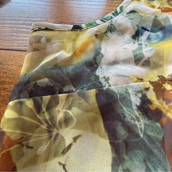 Liz Claiborne 2 Pc Floral Sheer Top With Camisole Size Large Sleeveless Cottage - Picture 11 of 13